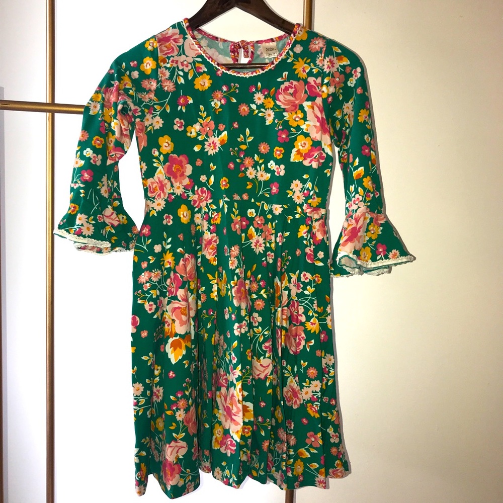 Wildflowers Green Floral Dress Size 14 with Pockets